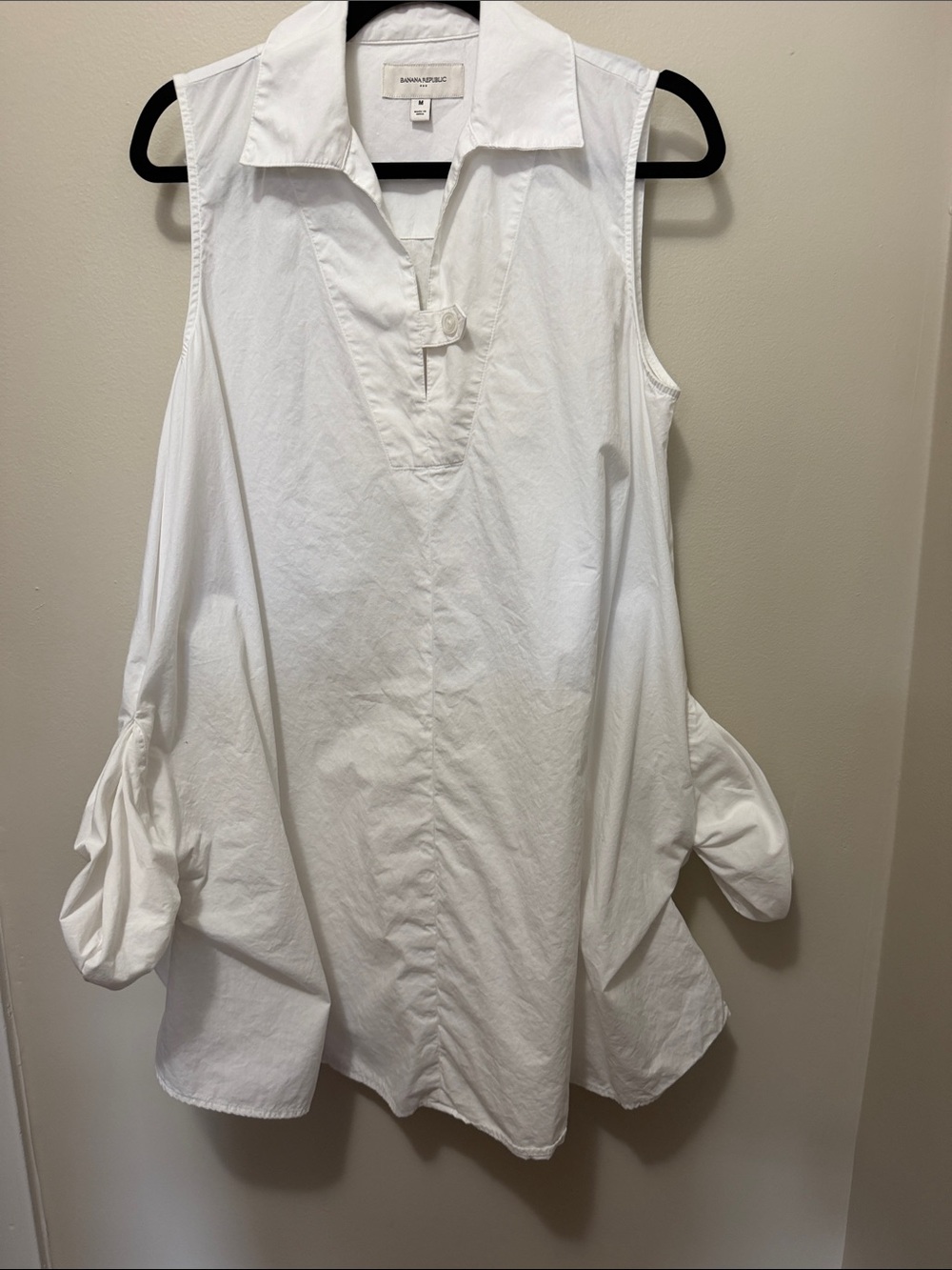 Banana Republic White Sleeveless Collared A-Line Dress - Picture 9 of 14